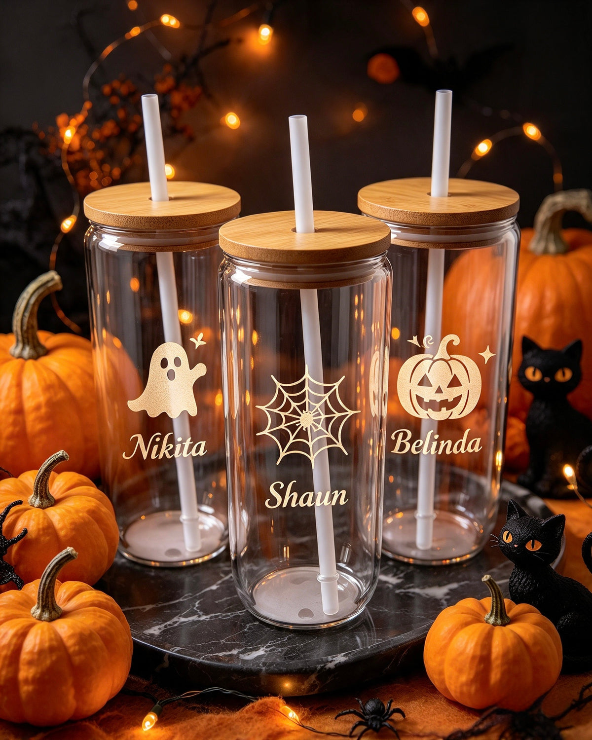 Glass Holiday Season Cups