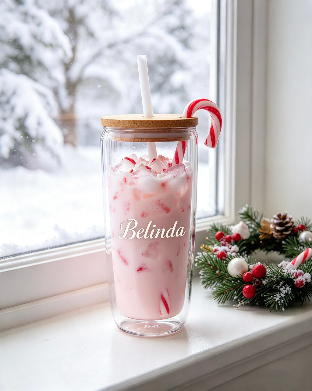 Glass Holiday Season Cups