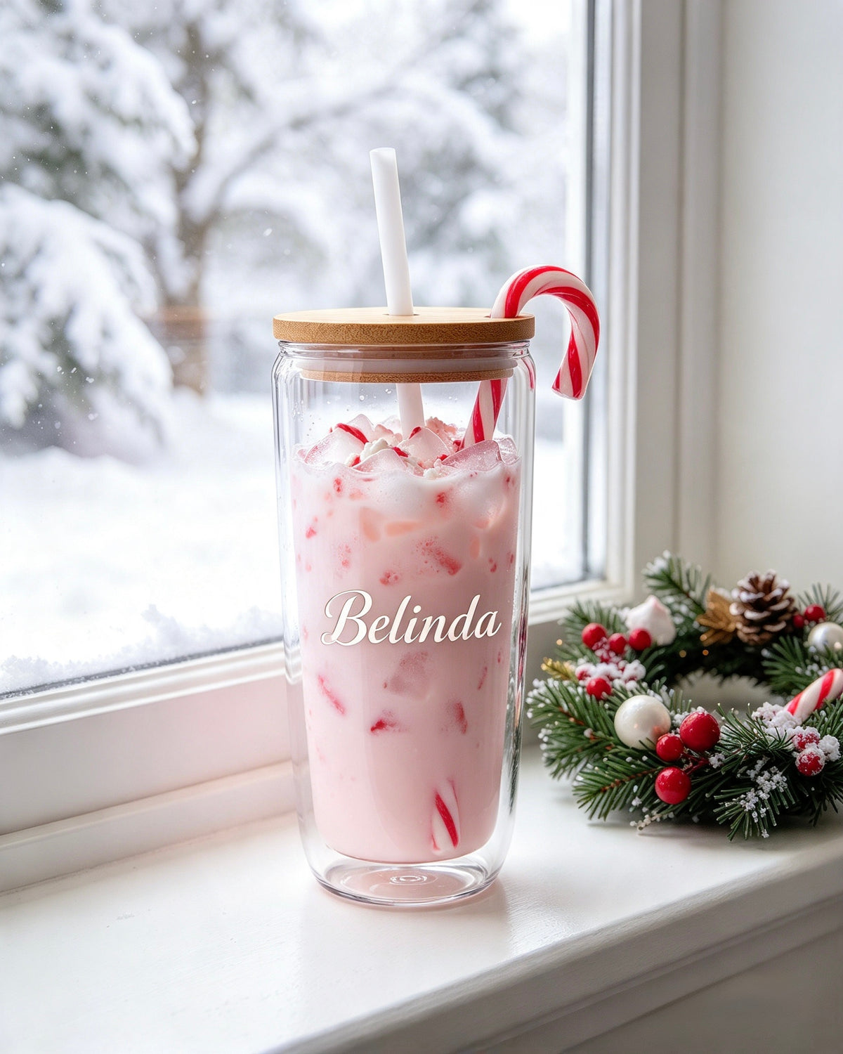 Glass Holiday Season Cups