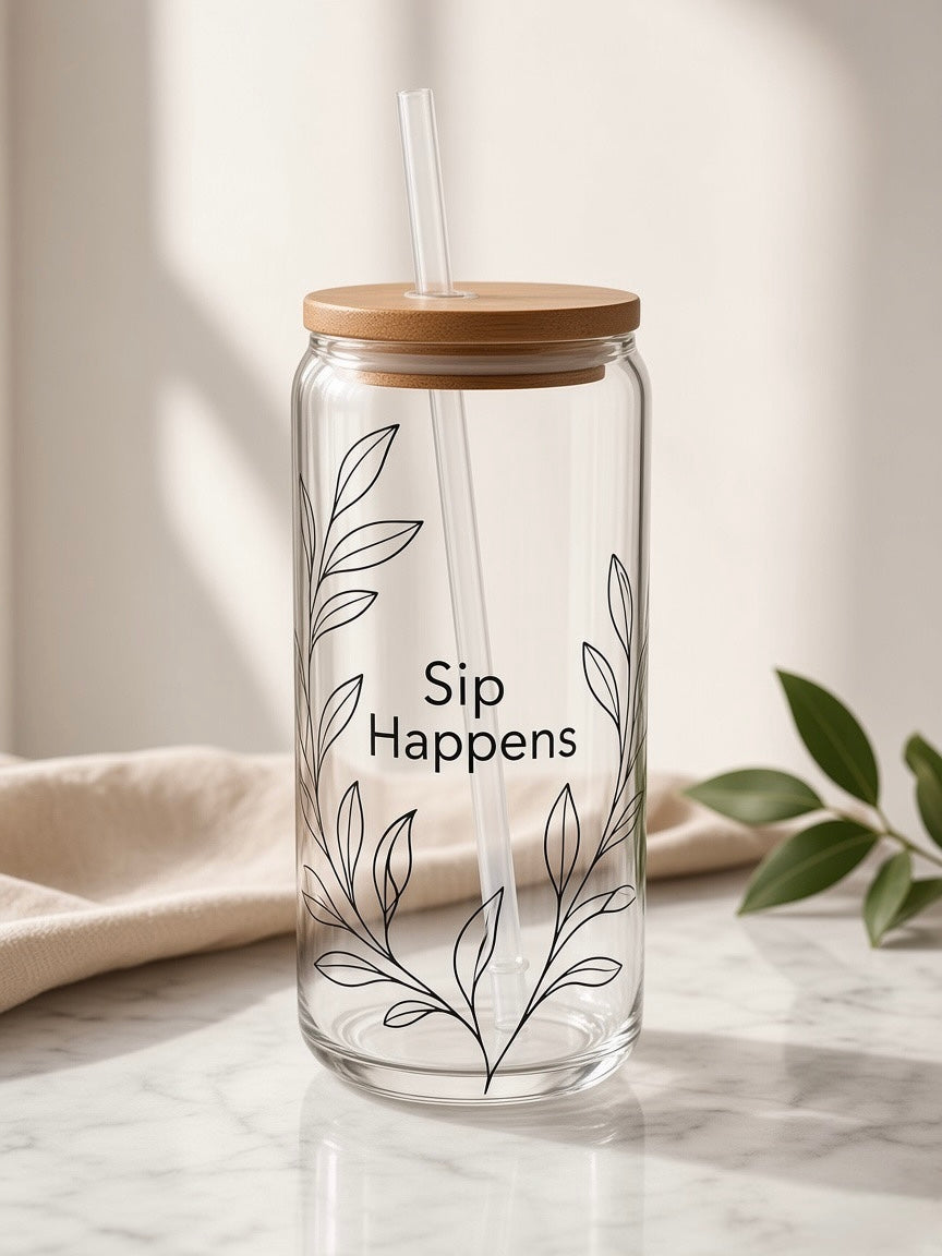 Glass Holiday Season Cups
