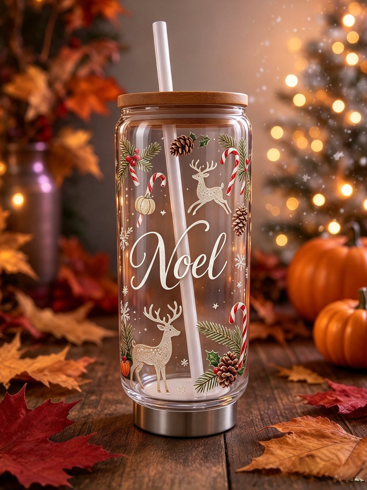 Glass Holiday Season Cups