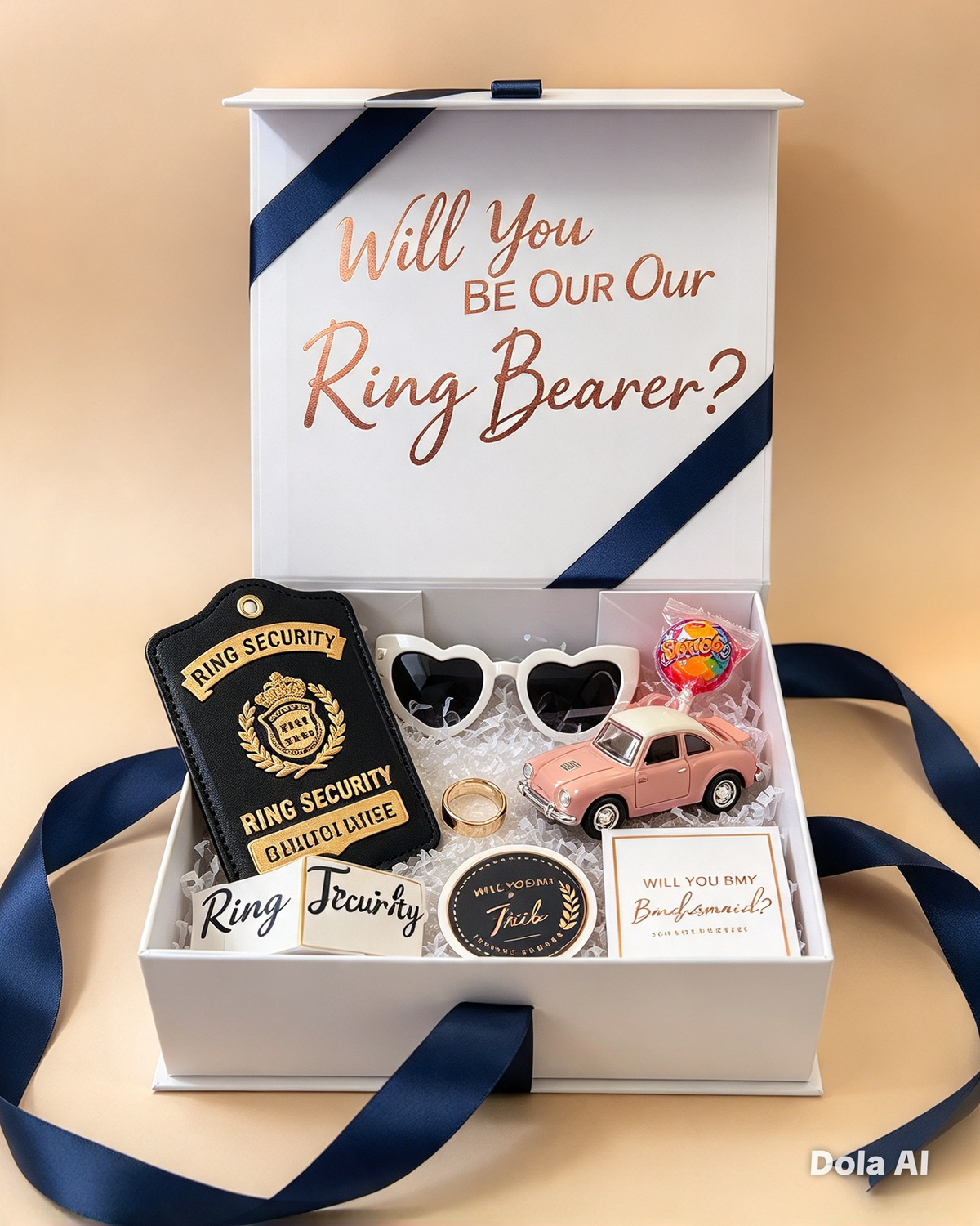 Magnetic luxury personalised gift box with ribbon
