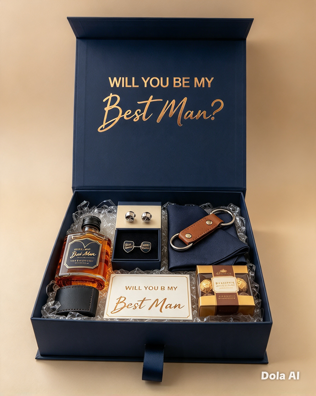 Magnetic luxury personalised gift box with ribbon